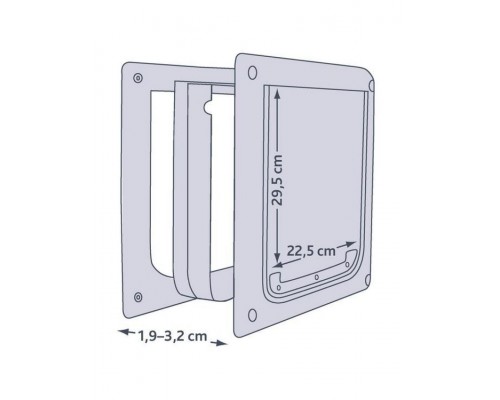 Дверца для кошек/собак S-M, белая, 2 положения