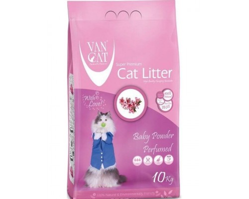 Наполнитель для кошачьих туалетов, комкующийся, без пыли, с ароматом детской присыпки