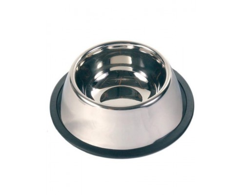 Миска, металлическая с резинкой для собак с длинными ушами