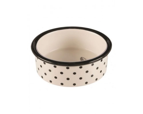 Миска керамическая, белая/черная