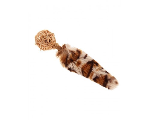 Плетённый мячик с колокольчиком и хвостом с кошачьей мятой