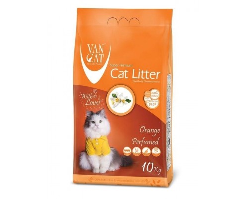 Комкующийся наполнитель без пыли с ароматом апельсина