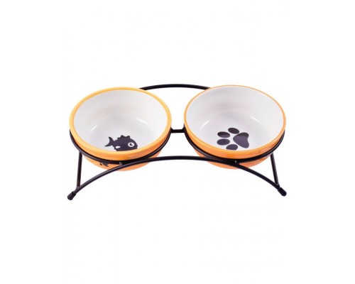 Миски на подставке для собак и кошек двойные (КерамикАрт)