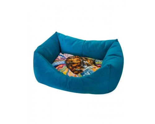 Лежанка-пухлик с двухсторонней подушкой для кошек "кошка"